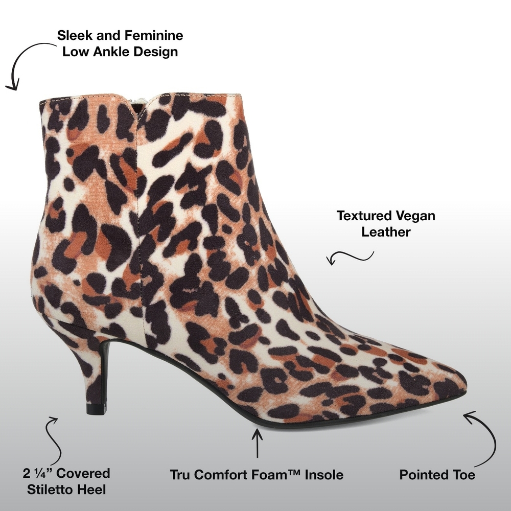 Women's Leopard Print Ankle Boots - Picture 3 of 5